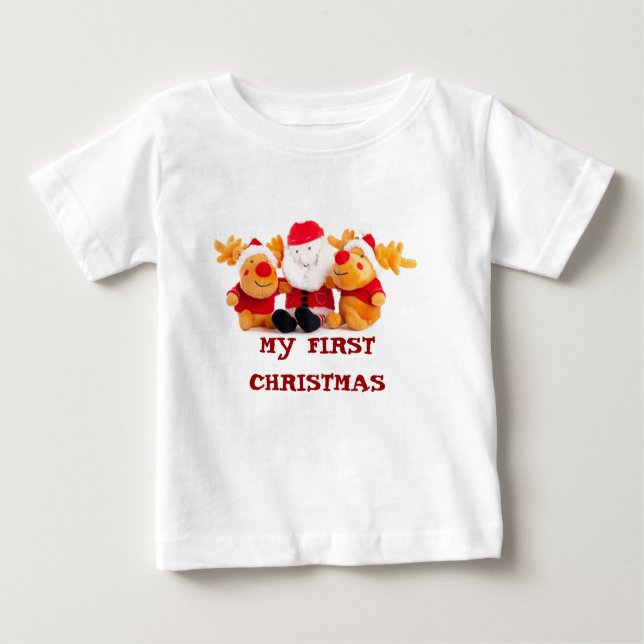 Santa and Rentiers Baby T-shirt (Vorderseite)