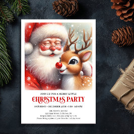 Santa and Rudolph Magical Christmas Party Invite Einladung