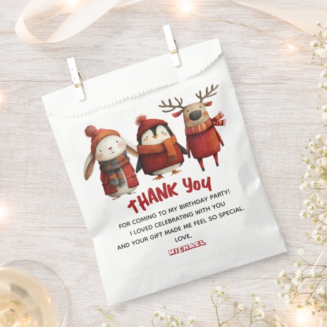 Santa Animals Festliche Weihnachten Kindergeburtst Geschenktütchen (Ausgeschnitten)