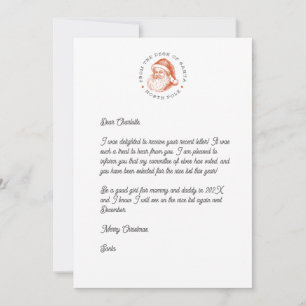 Santa-Antwort-Brief Einladung