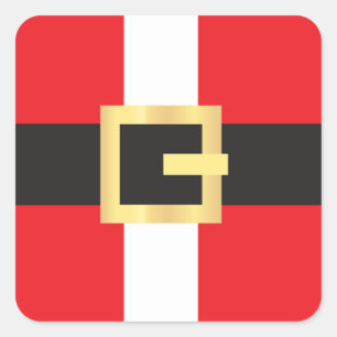 Santa Anzug Belt Weihnachten Quadratischer Aufkleber