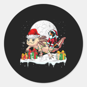 Santa Appenzeller Sennenhund Riding Axolotl Christ Runder Aufkleber