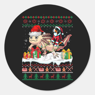 Santa Appenzeller Sennenhund Riding Axolotl Xmas S Runder Aufkleber
