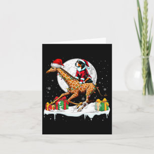Santa Appenzeller Sennenhund Riding Giraffe Christ Karte