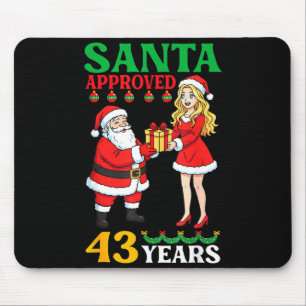 Santa Approved 43 Jahre Alles Gute zum Geburtstag  Mousepad