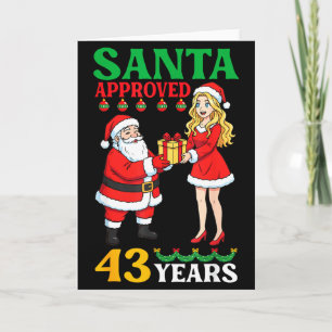 Santa Approved 43 Jahre Happy Birthday Weihnachten Karte