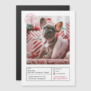 Santa Approved Naughty oder Nice Form Foto Magneteinladung