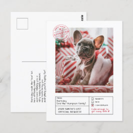 Santa Approved Naughty oder Nice Form Foto Postkarte