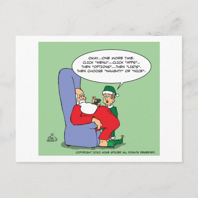 Santa Apps Feiertagspostkarte (Vorderseite)