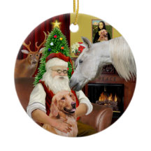 Santa - Arabisches Pferd und Golden Retriever