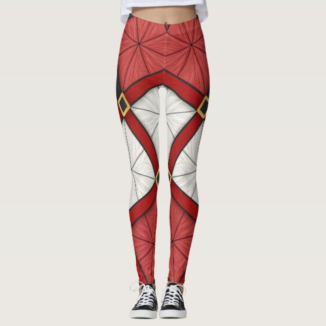 Santa Armor Leggings – Geometric Modern Christmas  (Vorderseite)