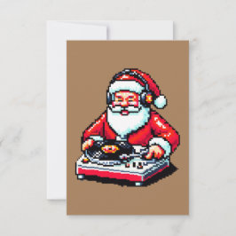 Santa as DJ: 8-Bit Weihnachtsjubeln Karte