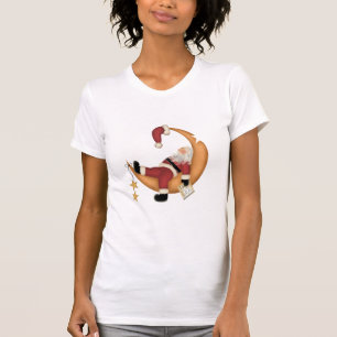 Santa Asleep auf dem Mond Tshirts und Geschenke