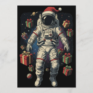 Santa Astronaut Weihnachten Einladung