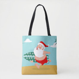 Santa at beach cartoon