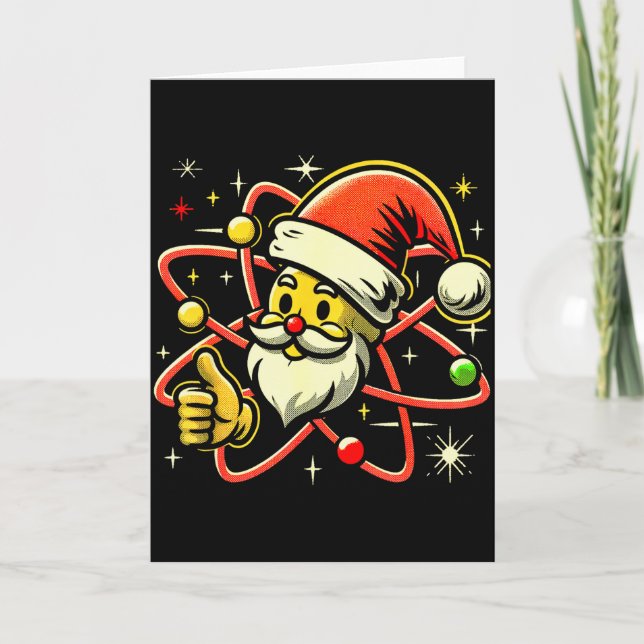 Santa Atom Christmas Thumbs Up Radiation Nuclear F Karte (Vorderseite)