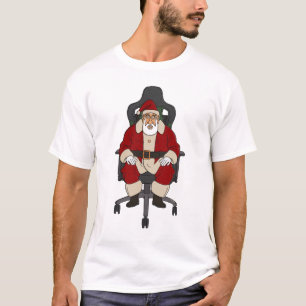Santa auf Bürostuhl für Gamer T-Shirt
