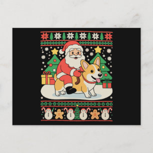 Santa auf Corgi Hund hässliches Weihnachten Xmas U