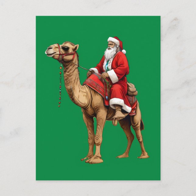 Santa auf dem Kamel Postkarte (Vorderseite)