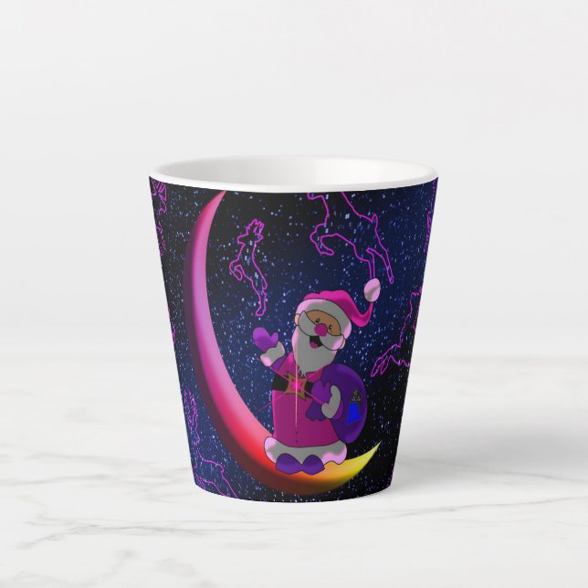 Santa auf dem Mond Milchtasse (Vorderseite)