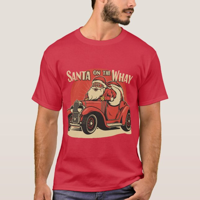 Santa auf dem Weg T-Shirt (Vorderseite)