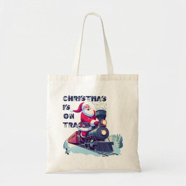 Santa auf einem Zug Tragetasche (Vorne)