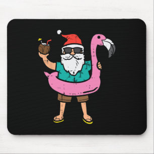 Santa auf Flamingo-Schwimmhilfe Süßes Weihnachten  Mousepad