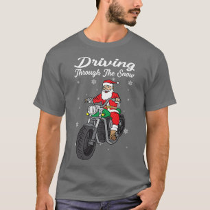 Santa auf Motorrad Weihnachtsmann fährt Motorrad T-Shirt