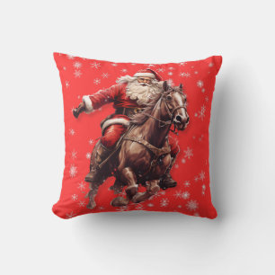 Santa auf Pferd Wurfkissen Kissen