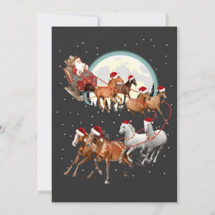 Santa auf Pferden, Pferdeschlitten, Reitsport  Einladung