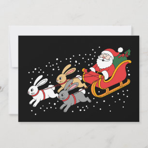 Santa auf Schlitten fahrend Hasen Weihnachten Xmas
