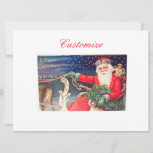 Santa auf Schlitten Thunder_Cove vintage Feiertagskarte