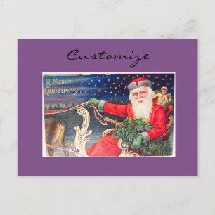 Santa auf Schlitten Thunder_Cove vintage Feiertagspostkarte