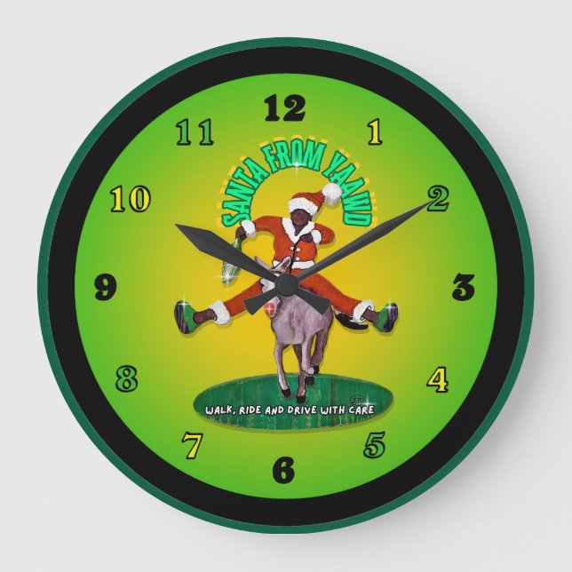 Santa aus Yaawd Große Wanduhr (Vorderseite)