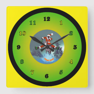 Santa aus Yaawd Quadratische Wanduhr