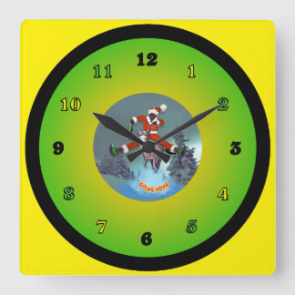 Santa aus Yaawd Quadratische Wanduhr
