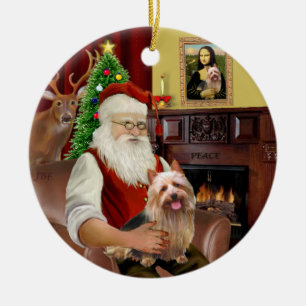 Santa - Australian Terrier Keramikornament