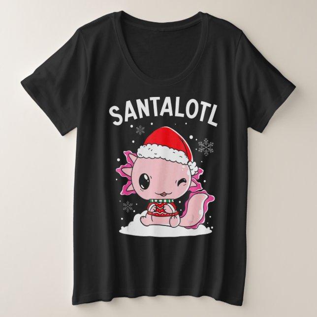 Santa Axolotl Amphibian Merry Christman Xmas Day A Große Größe T-Shirt (Design vorne)