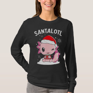 Santa Axolotl Amphibian Merry Christman Xmas Day A T-Shirt