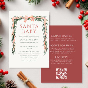 Santa Baby All in One Bow Winter Babyparty-Einladu Einladung