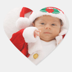 Santa Baby auf Foto Es Ihr Weg Herz Aufkleber