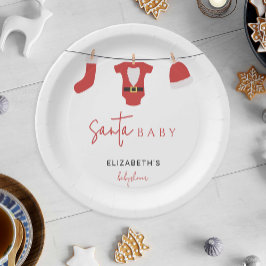 Santa Baby Baby Dusche Kleidung Weihnachten Pappteller