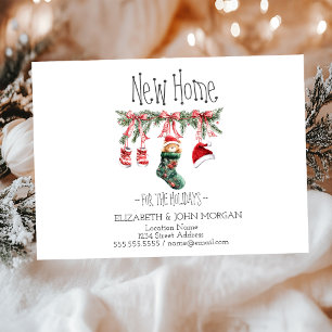 Santa Baby Bär Weihnachtswäscheleine Neue Adresse Ankündigungspostkarte
