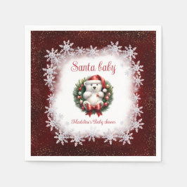Santa Baby Bear Weihnachtsdusche Napkins Serviette