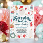 Santa Baby Blue and Red Christmas Baby Dusche Einladung<br><div class="desc">Santa Baby Blue and Red Christmas Baby Shower Einladung</div>