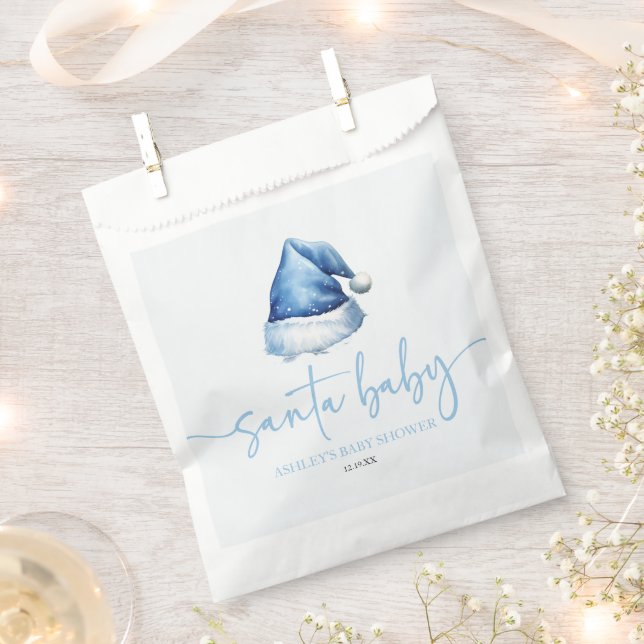 Santa Baby Blue Hat Weihnachtsferien Baby Dusche Geschenktütchen (Ausgeschnitten)