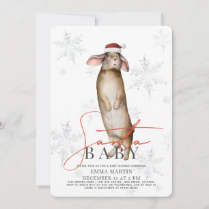 Santa Baby Bunny Snowflakes Baby Dusche Einladung