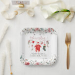Santa Baby Christmas Baby Baby Dusche Willkommen Pappteller<br><div class="desc">Santa Baby Weihnachtsduschgeschlecht neutral</div>