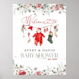 Santa Baby Christmas Baby Baby Dusche Willkommen Poster