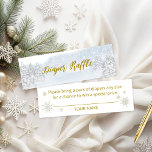 Santa Baby Christmas Baby Diaper Raffle Mini Visitenkarte<br><div class="desc">Schöne Kalligraphie mit Schneeflocken,  winterbezogene Babydusche. Einfach mit Ihren Daten personalisiert. Karo der Auflistung,  um passende Elemente als Gehäusekarten zu finden.</div>